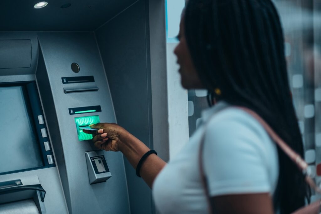 woman using ATM